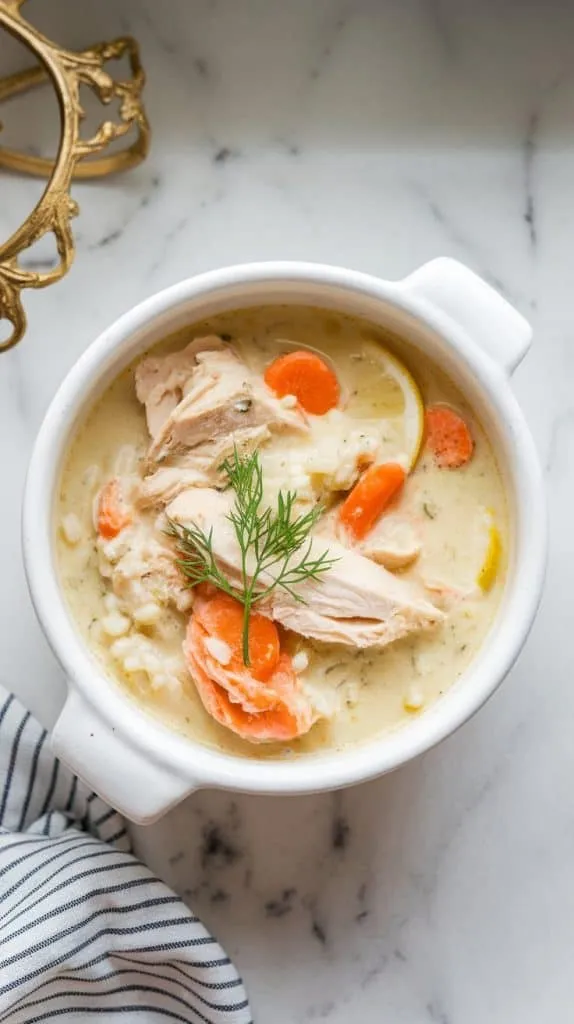 Chicken Lemon Rice Greek Soup