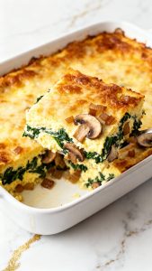 Spinach and Mushroom Egg Casserole