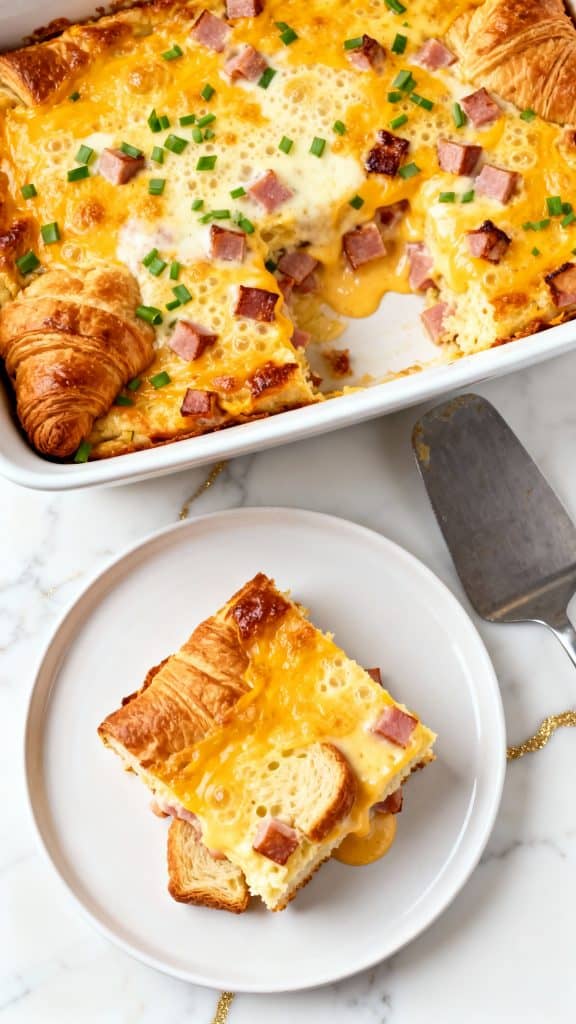 Ham & Cheese Croissant Casserole