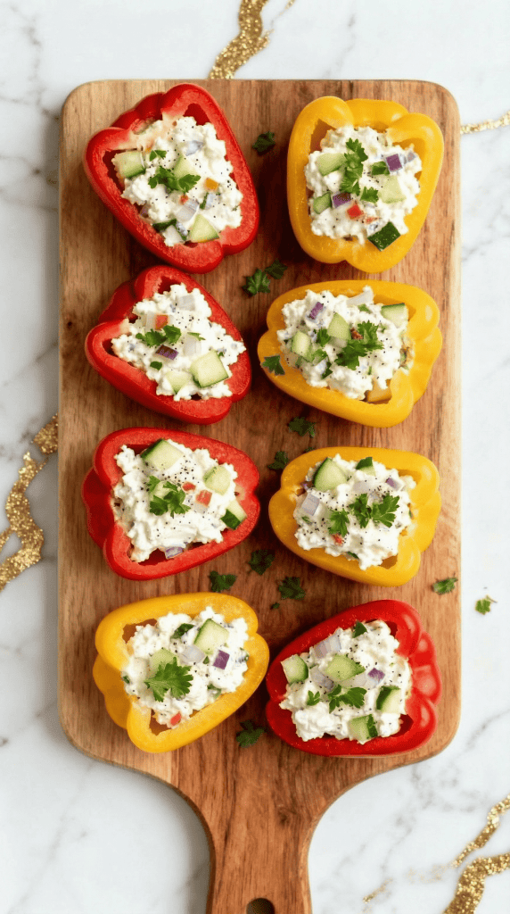 Cottage Cheese Stuffed Mini Peppers