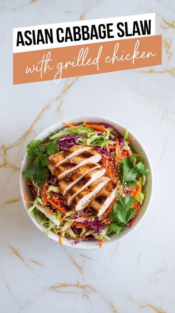 Asian Cabbage Slaw with Grilled Chicken