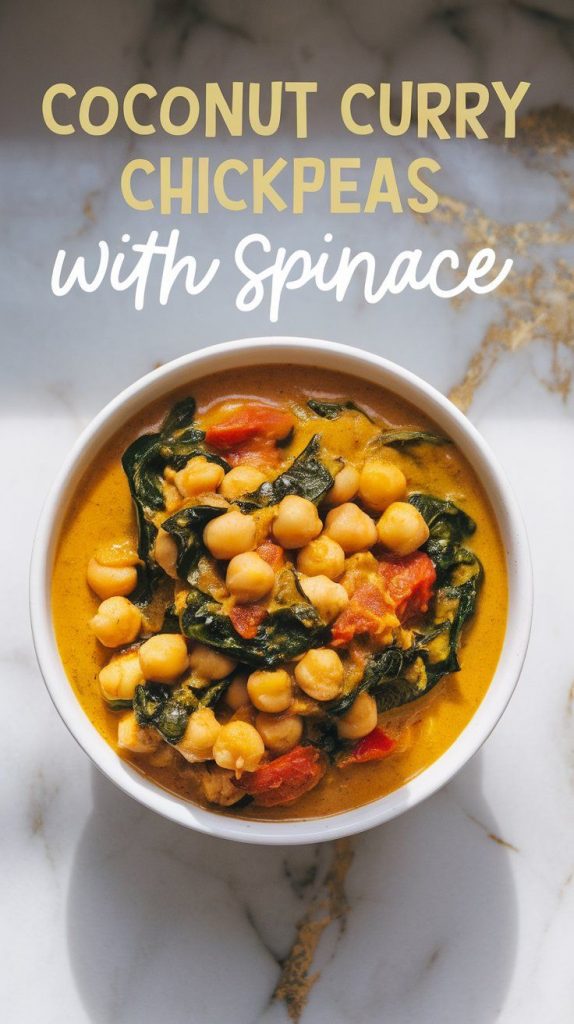 Coconut Curry Chickpeas with Spinach