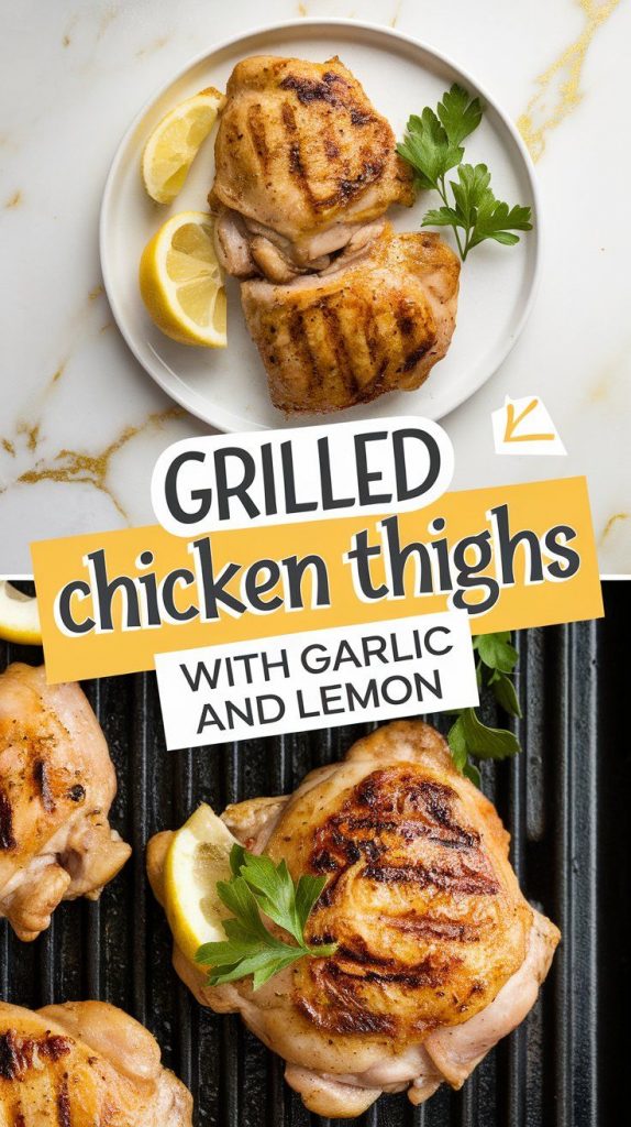 Grilled Chicken Thighs with Garlic and Lemon