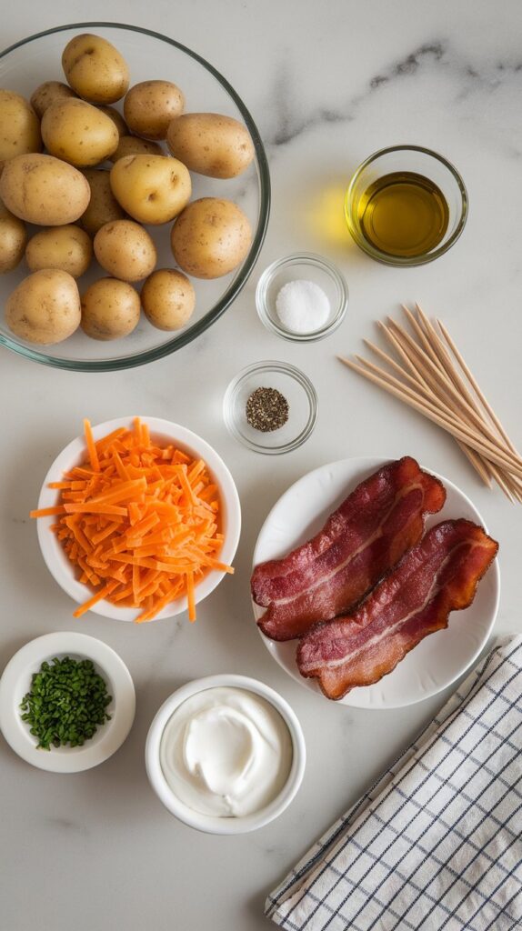Mini-Stuffed Baked Potato Skewers