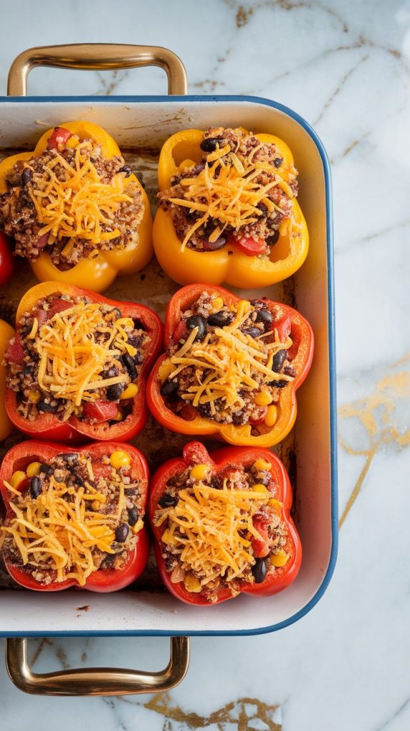 Stuffed Bell Peppers with Quinoa and Black Beans