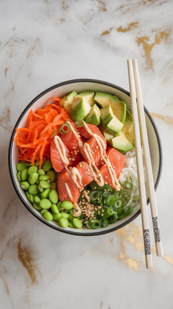 Salmon and Avocado Poke Bowls