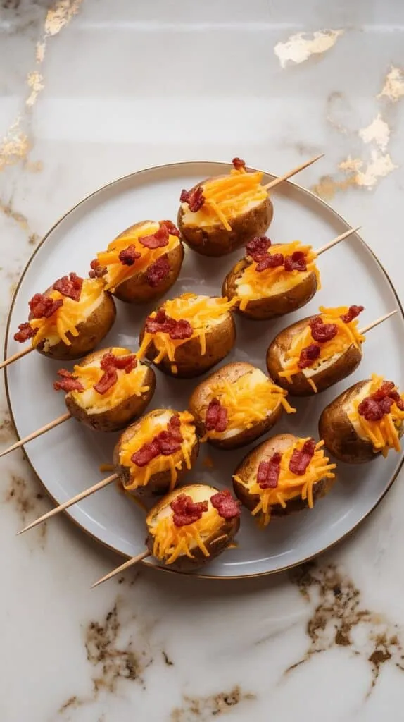 Mini-Stuffed Baked Potato Skewers