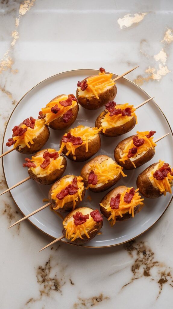 Mini-Stuffed Baked Potato Skewers