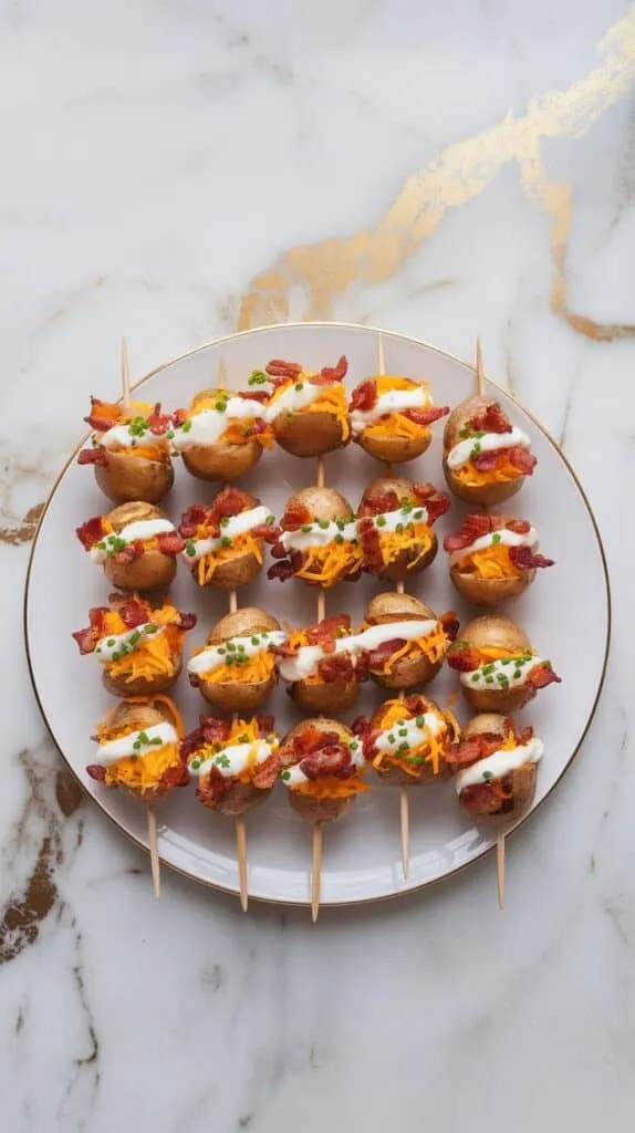 Mini-Stuffed Baked Potato Skewers