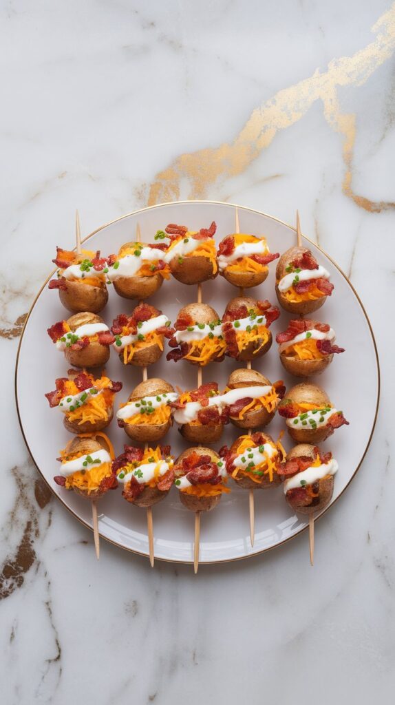 Mini-Stuffed Baked Potato Skewers