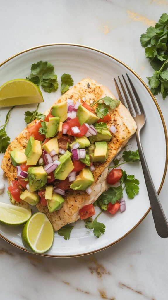 Chili Lime Tilapia with Avocado Salsa