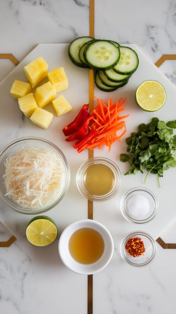 Spicy Pineapple Cucumber Slaw