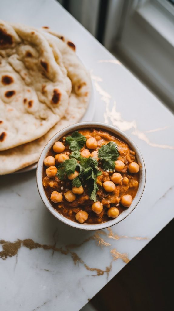 Coconut Curry Chickpeas with Spinach