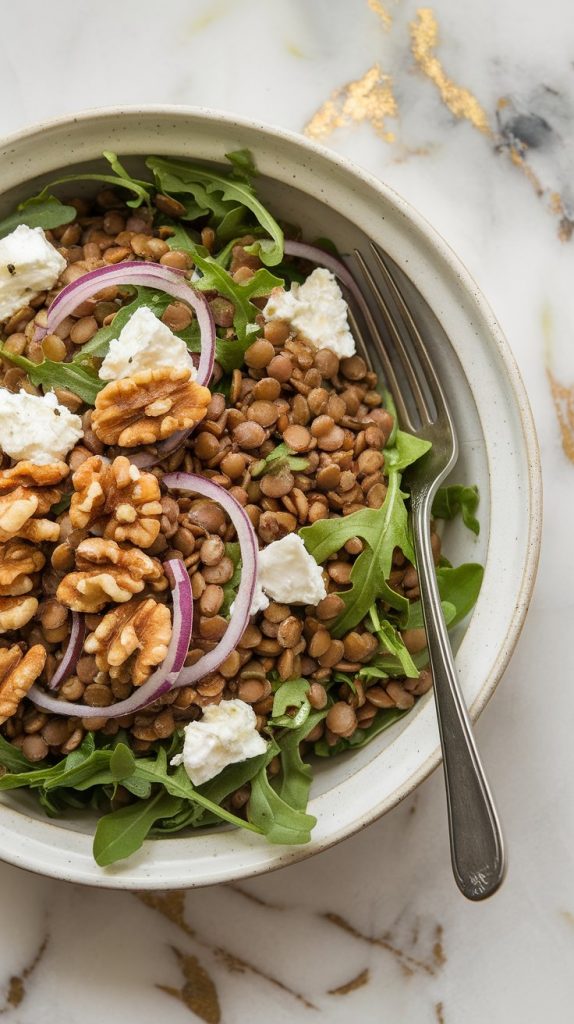 Lentil and Arugula Salad with Goat Cheese