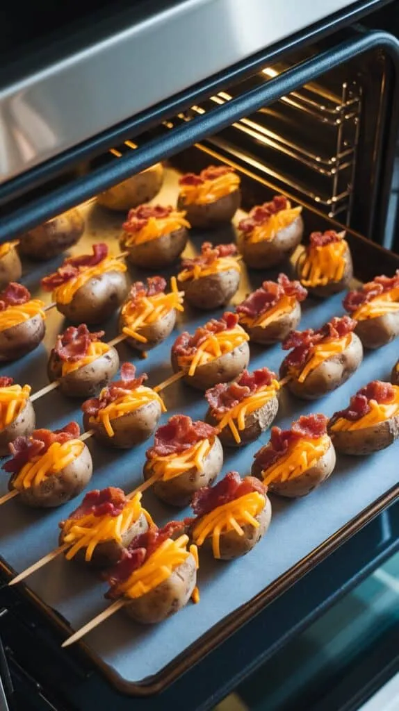Mini-Stuffed Baked Potato Skewers