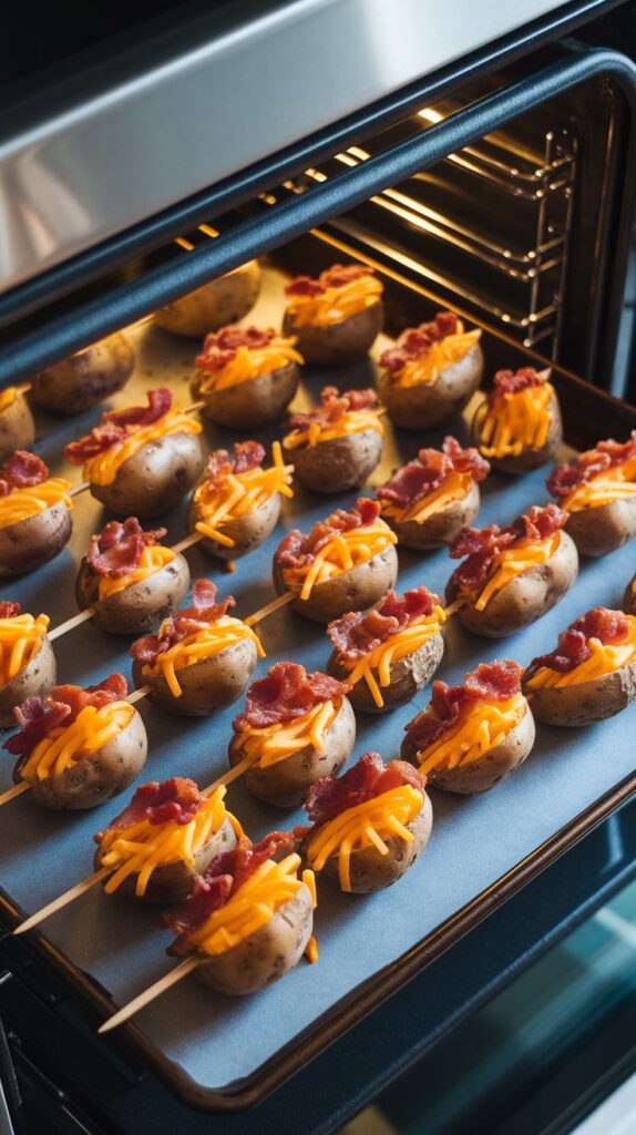 Mini-Stuffed Baked Potato Skewers