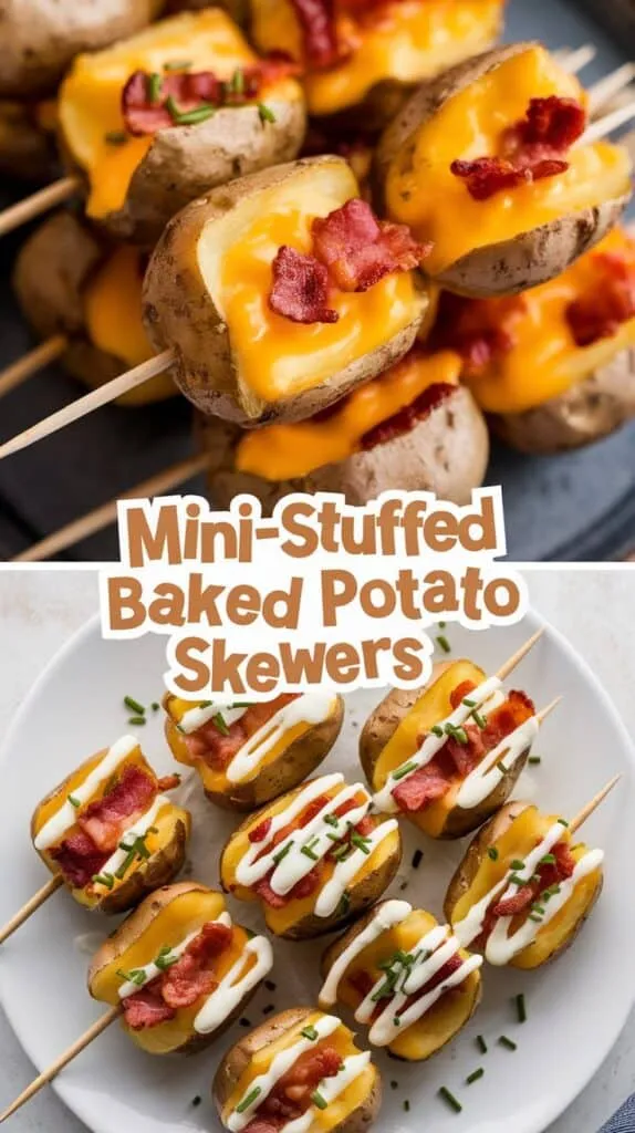 Mini-Stuffed Baked Potato Skewers