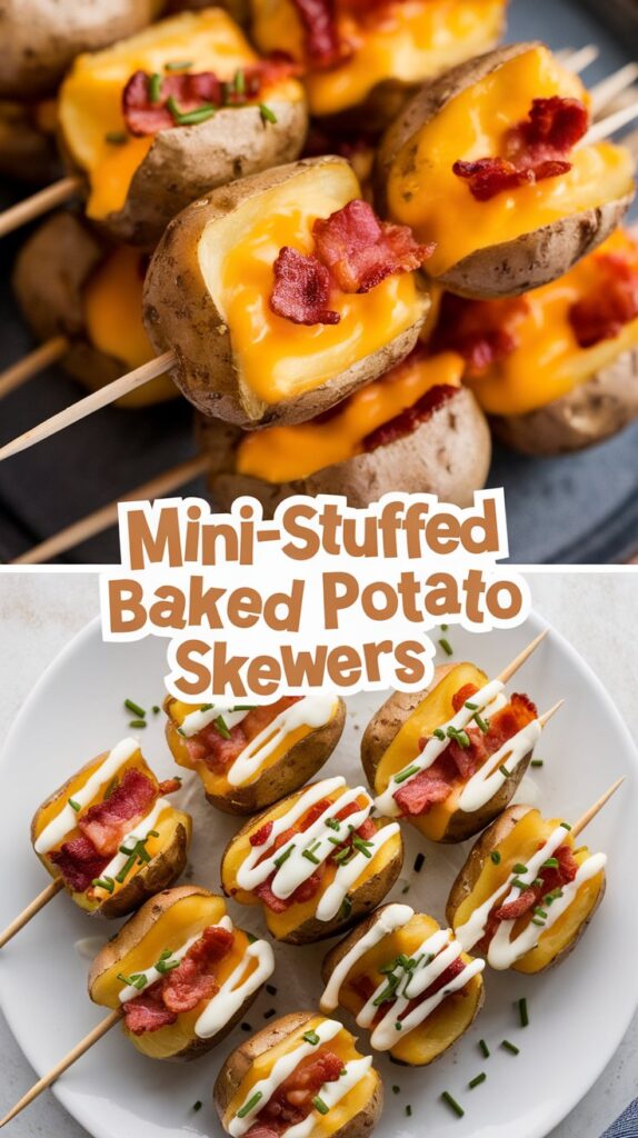 Mini-Stuffed Baked Potato Skewers