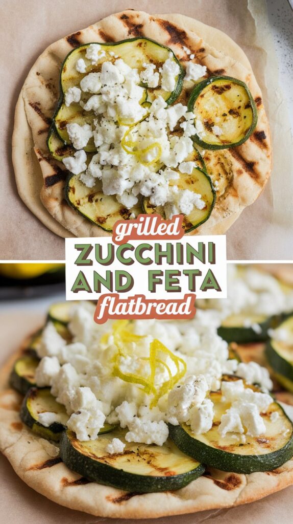 Grilled Zucchini and Feta Flatbread
