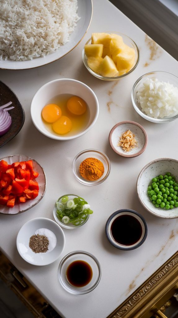 neatly arranged ingredients