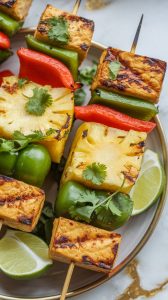 Grilled Tofu Skewers with Pineapple and Bell Peppers