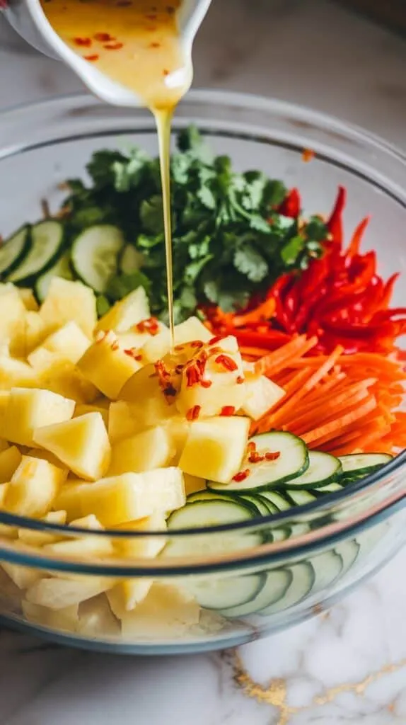Spicy Pineapple Cucumber Slaw