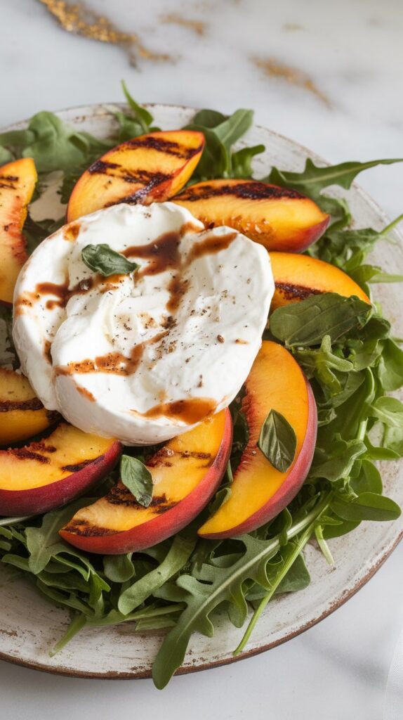 Grilled Peach and Burrata Salad