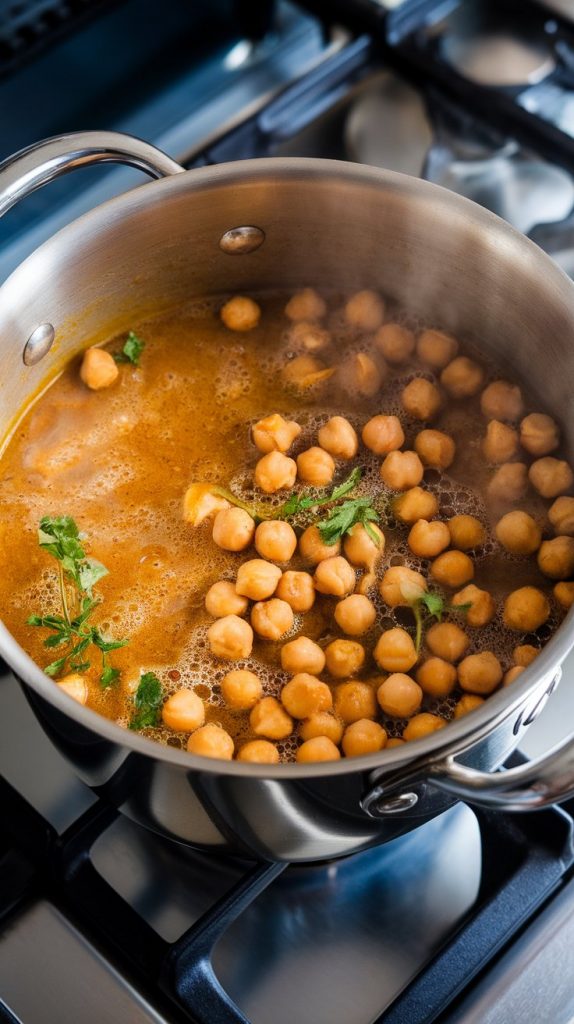 Coconut Curry Chickpeas with Spinach