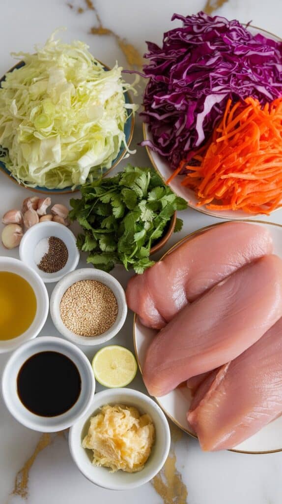 Asian Cabbage Slaw with Grilled Chicken