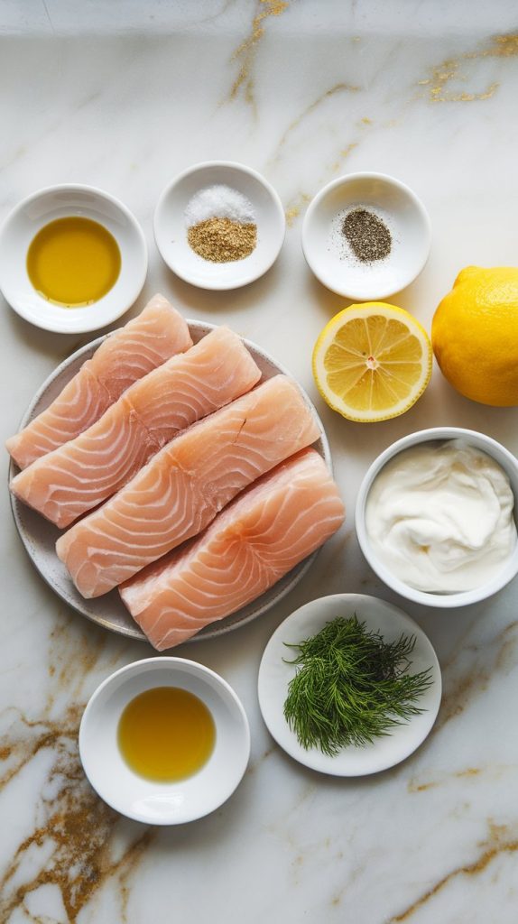 Baked Cod with Lemon-Dill Yogurt Sauce
