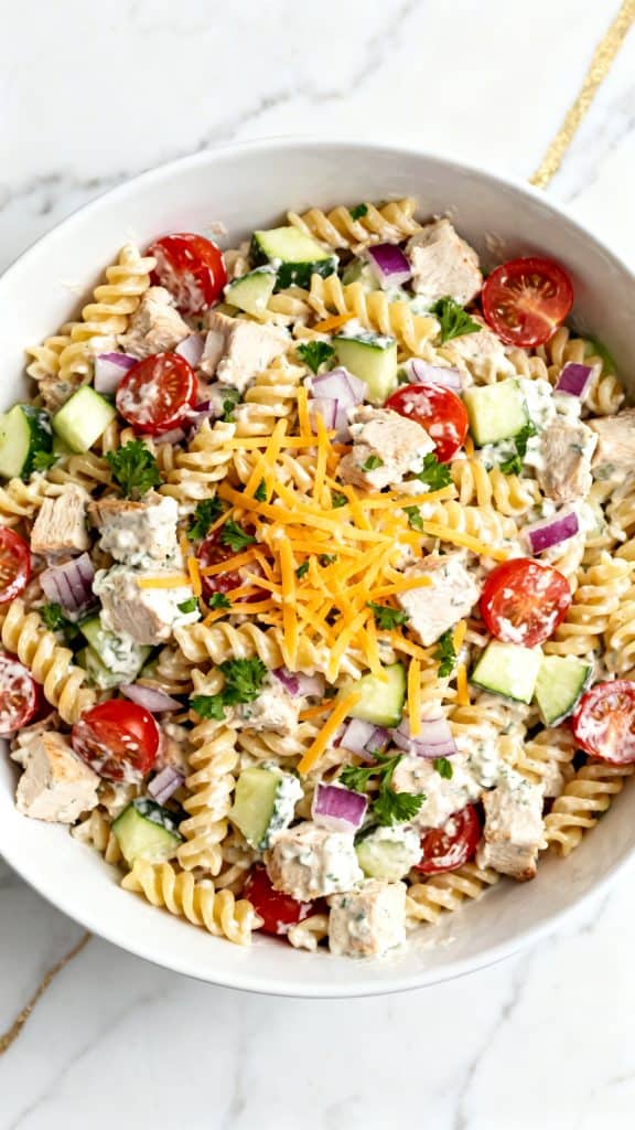High-Protein Pasta Salad with Chicken