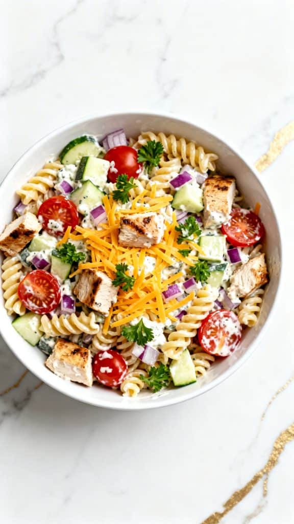 High-Protein Pasta Salad with Chicken