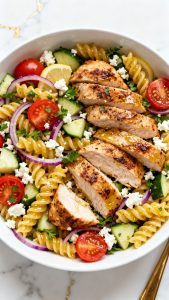 Mediterranean Chicken Pasta Salad