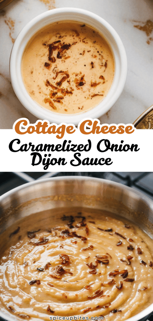 Cottage Cheese Caramelized Onion Dijon Sauce