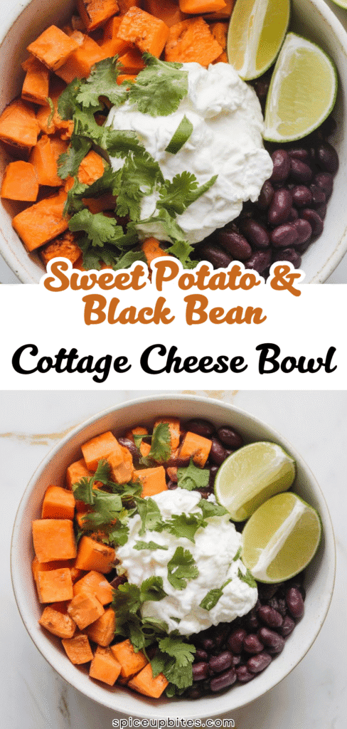 Sweet Potato & Black Bean Cottage Cheese Bowl