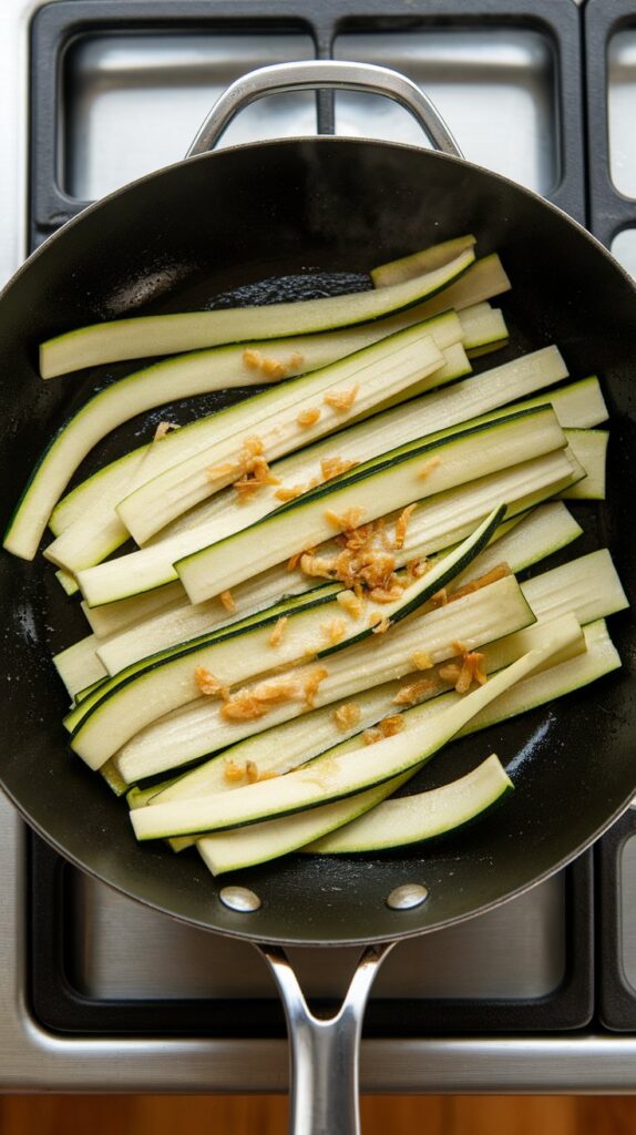 Sautéed Zucchini Ribbons with Lemon and Garlic
