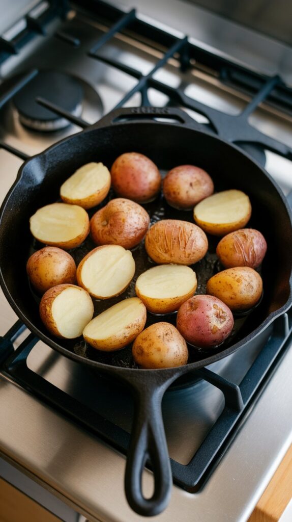 Lemon Herb Chicken and Potatoes Skillet