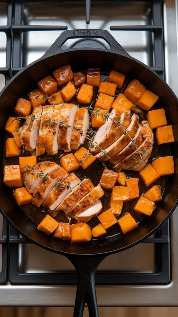 Maple Dijon Chicken and Squash Skillet