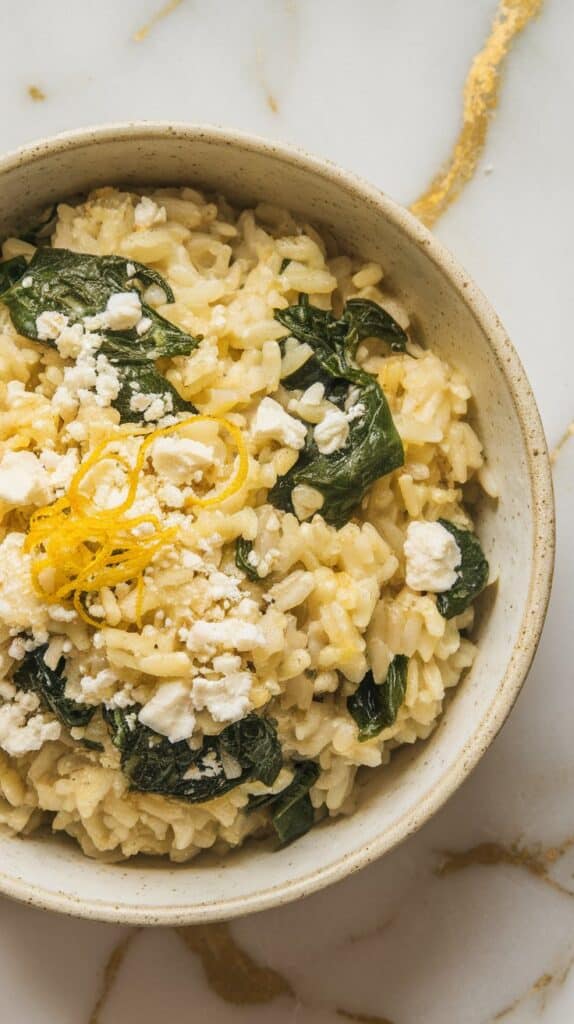 Spinach and Feta Rice Pilaf