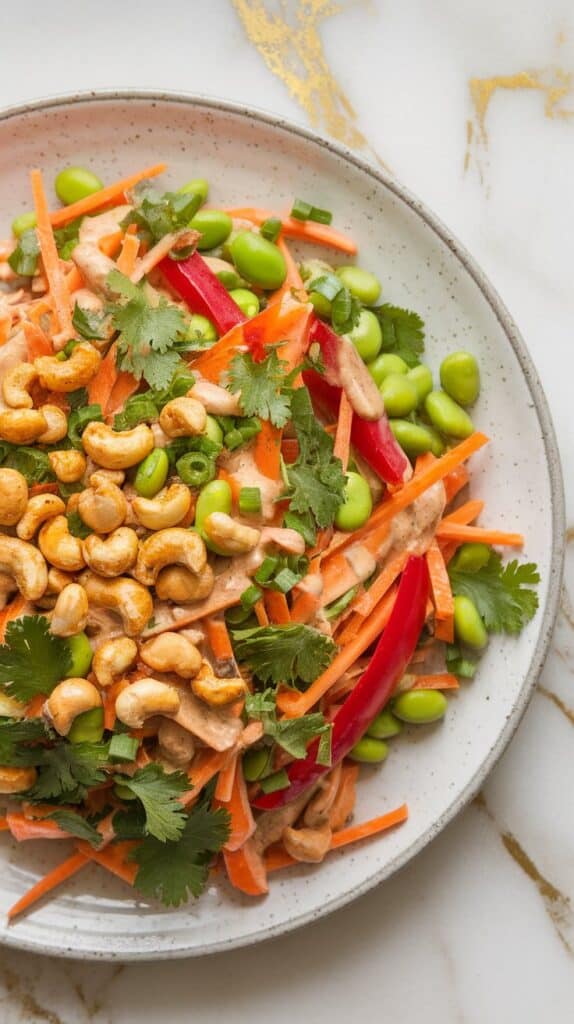 Thai Peanut Carrot Salad with Curried Cashews
