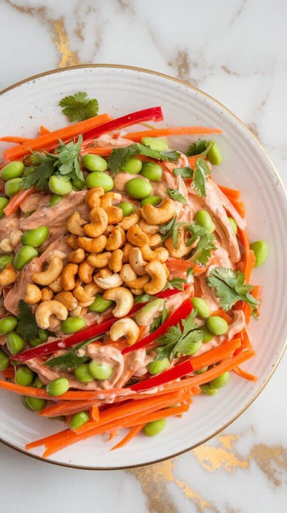 Thai Peanut Carrot Salad with Curried Cashews