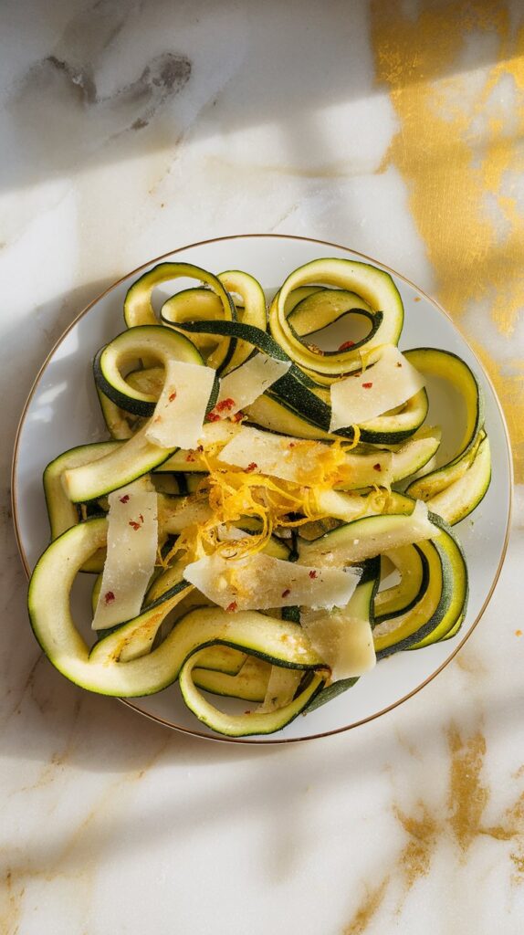 Sautéed Zucchini Ribbons with Lemon and Garlic