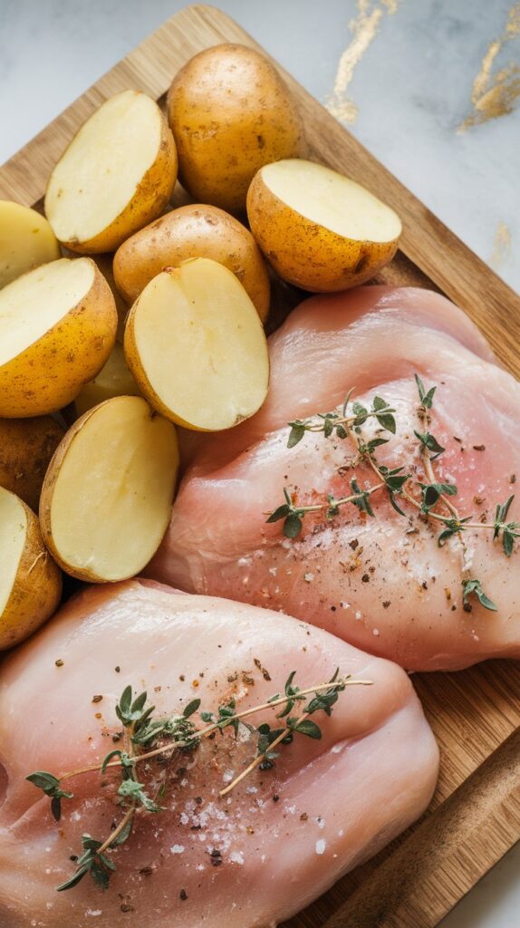 Lemon Herb Chicken and Potatoes Skillet
