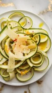 Saut&eacute;ed Zucchini Ribbons with Lemon and Garlic