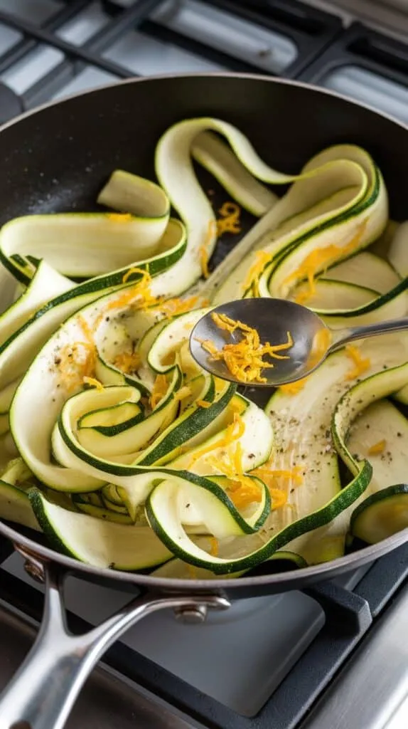 Sautéed Zucchini Ribbons with Lemon and Garlic