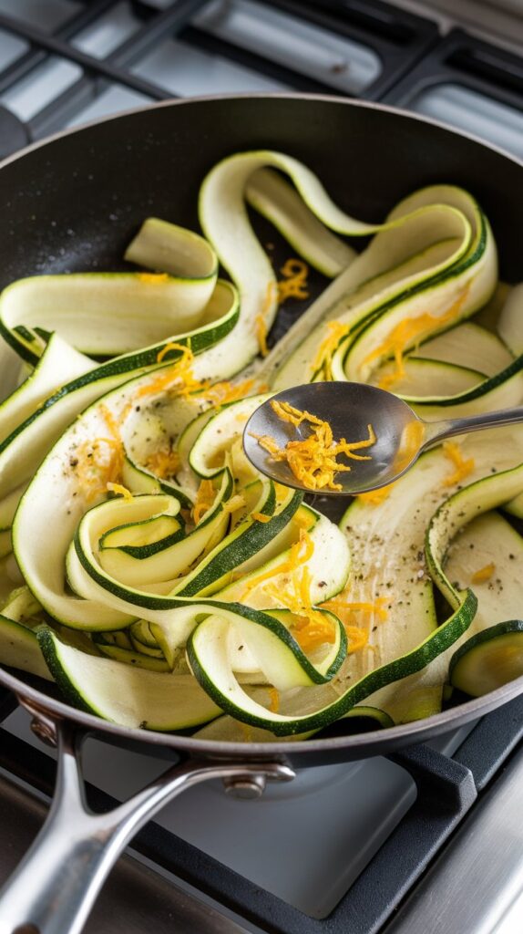 Sautéed Zucchini Ribbons with Lemon and Garlic