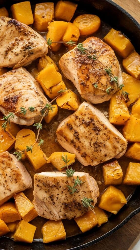 Maple Dijon Chicken and Squash Skillet