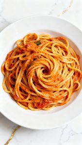 Cottage Cheese Tomato Basil Spaghetti