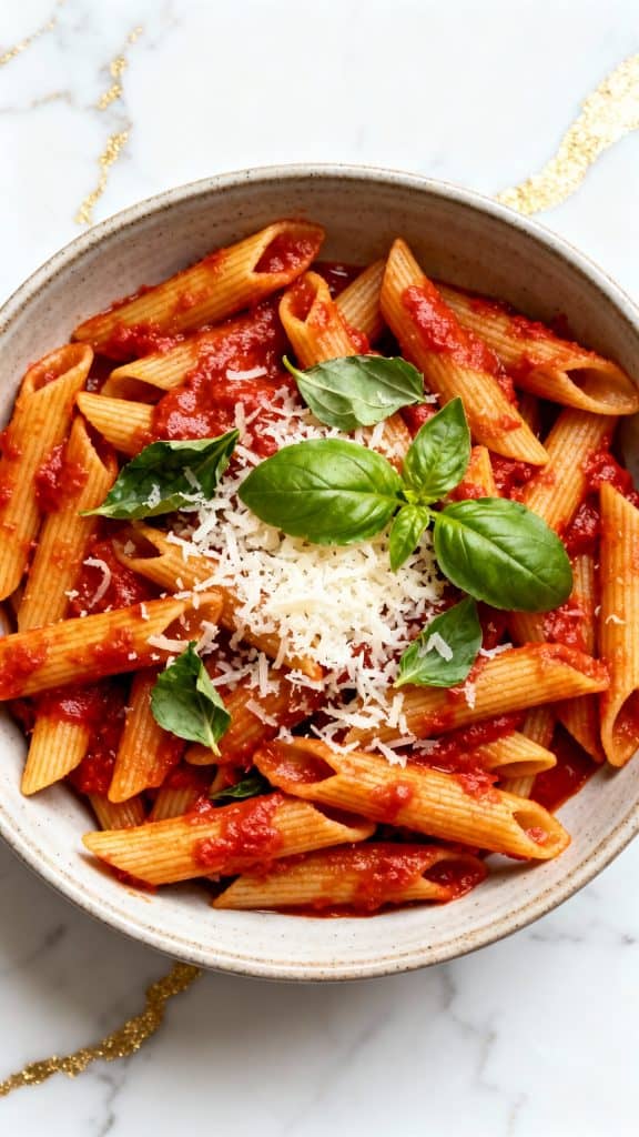 Spicy Cottage Cheese Arrabbiata Pasta