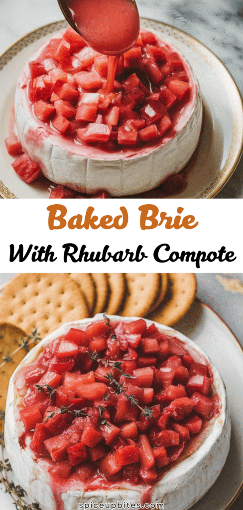 Baked Brie with Rhubarb Compote